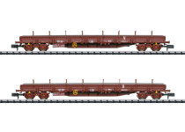 Trix 18290 - N - 2-tlg. Set Flachwagen Bauzug, SNCF, Ep. VI